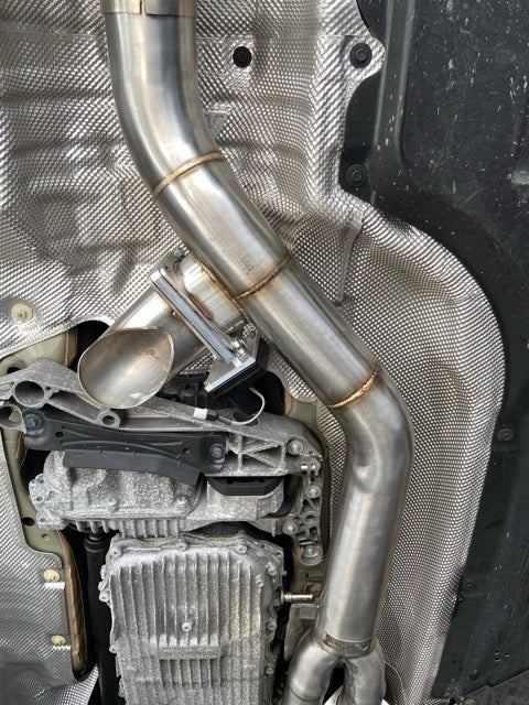 Active Autowerke G80/G82 M3/M4 Signature RACE ONLY Exhaust System - GOLIATH - Full race only exhaust - Carbon over Black Chrome Tips (11-116CB)