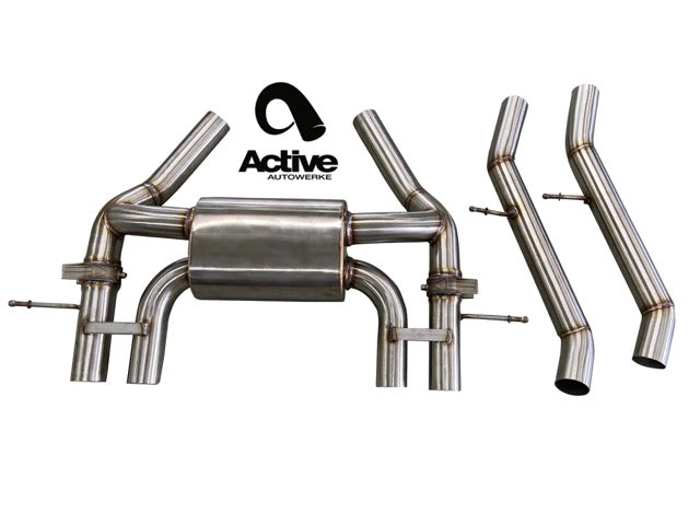 Active Autowerke G87 M2 Valved Rear Axle-back Exhaust w Tips w w carbon over black chrome tips (11-119CB)