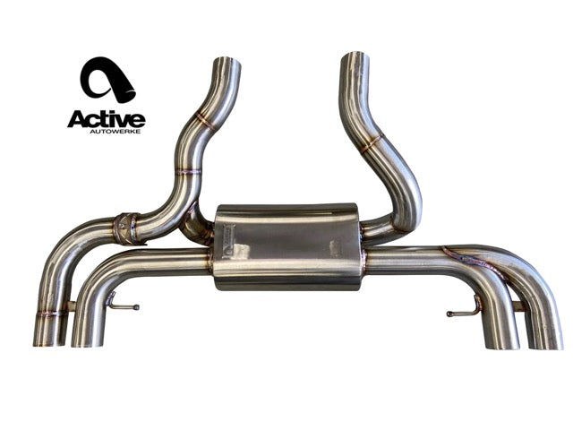 Active Autowerke G4X BMW M240i Valved Rear Axle-back Exhaust w Tips w stainless brushed tips (11-125)