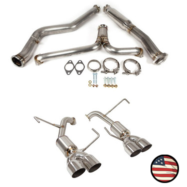 Nameless Performance Catback Exhaust - 2022+ Subaru WRX - 4" Muffler - 3.5" Single Wall Tips (SUCB22WRX-4MU-35SSW)
