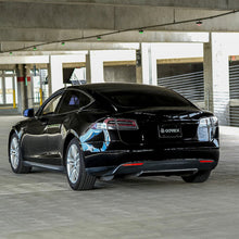 Load image into Gallery viewer, 12-21 Tesla Model S LUXX-Series LED Tail Lights Black Red (With Black Trunk Center Piece Replacement)