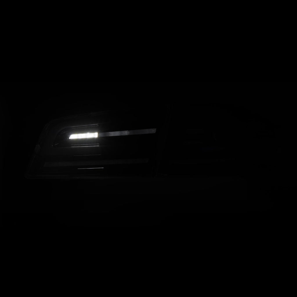 12-21 Tesla Model S LUXX-Series LED Tail Lights Alpha-Black (With Black Trunk Center Piece Replacement)