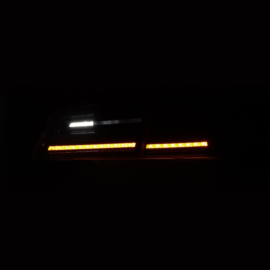 12-21 Tesla Model S LUXX-Series LED Tail Lights Black Red (With Black Trunk Center Piece Replacement)