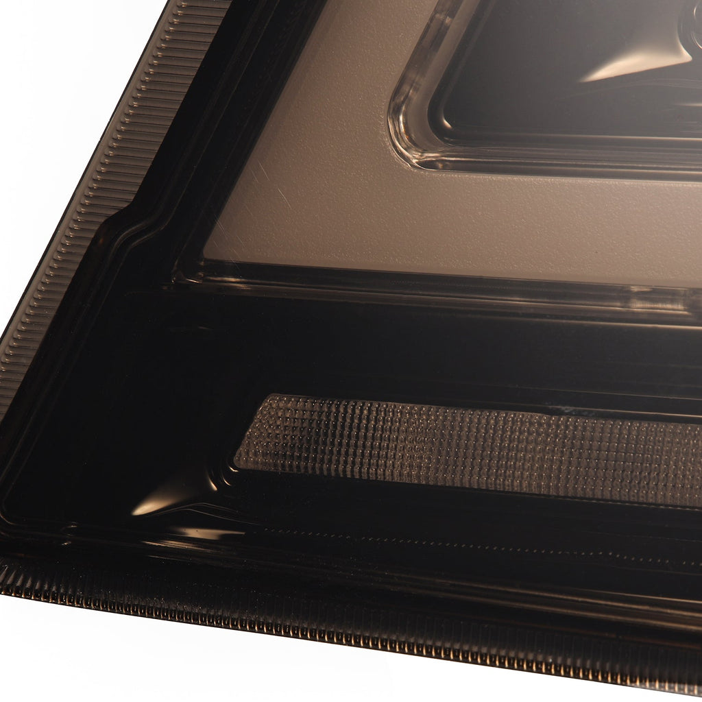 12-21 Tesla Model S LUXX-Series LED Tail Lights Black Smoke (With Black Trunk Center Piece Replacement)