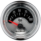 AutoMeter American Muscle 52mm Short Sweep Electric 100PSI Oil Pressure Gauge (1226)