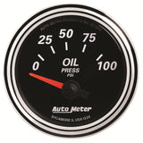 AutoMeter Designer Black II 52mm 100 PSI Oil Pressure Gauge (1228)