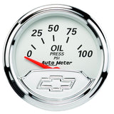 AutoMeter Chevy Vintage Bowtie 2-1/16in 0-100PSI Electronic Oil Pressure Gauge (1327-00408)