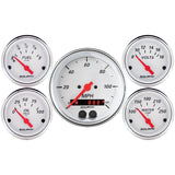 AutoMeter Arctic White 3-3/8in Electric Speedometer with 2-1/16in Volt/Water/Oil/Fuel (1350)