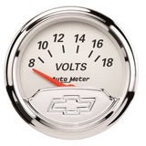 AutoMeter Chevy Vintage 2in 8-18 Volts Short Sweep Electronic Voltmeter Gauge (1391-00408)