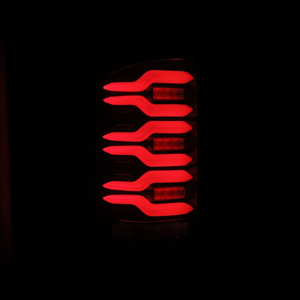 14-18 GMC Sierra 1500/2500HD/3500HD LUXX-Series LED Tail Lights Black-Red