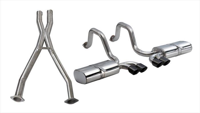 Corsa Performance 2.5 Inch Cat-Back Sport Dual Exhaust w/ Black 3.5 Inch Tips 97-04 Corvette / Z06 5.7L Stainless Steel (14111CBBLK)