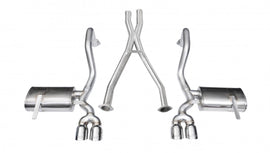 Corsa Performance 2.5 Inch Cat-Back Plus X-Pipe Xtreme Exhaust Dual Rear Exit 3.5 Inch Polished Tips 97-04 Chevy Corvette C5 Plus Z06 5.7L V8 Stainless Steel (14114)