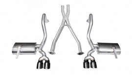 Corsa Performance 2.5 Inch Cat-Back Plus X-Pipe Xtreme Exhaust Dual Rear Exit 3.5 Inch Black Tips 97-04 Chevy Corvette C5 Plus Z06 5.7L V8 Stainless Steel (14114BLK)