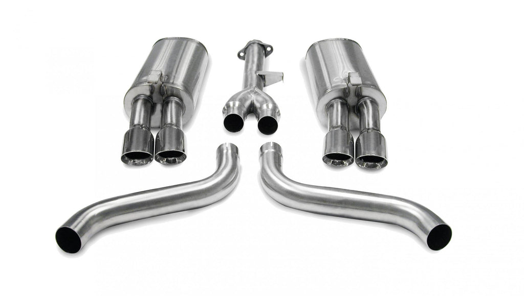 Corsa Performance 2.5 Inch Cat-Back Sport Dual Exhaust Polished 3.5 Inch Tips 86-91 Corvette C4 5.7L V8 L98 Stainless Steel (14115)
