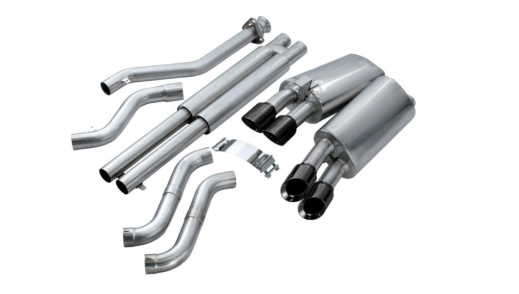 Corsa Performance 2.5 Inch Cat-Back Sport Dual Exhaust Black 3.5 Inch Tips 92-95 Corvette C4 5.7L V8 LT1 Stainless Steel (14116BLK)