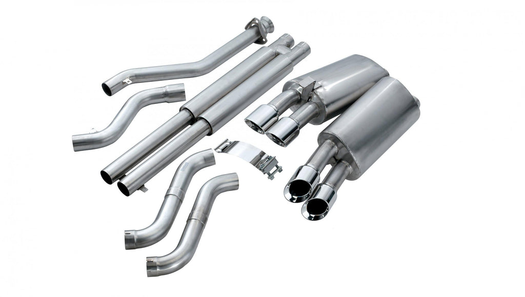 Corsa Performance 2.5 Inch Cat-Back Sport Dual Exhaust Polished 3.5 Inch Tips 90-95 Corvette C4 ZR1 5.7L V8 LT5 Stainless Steel (14117)
