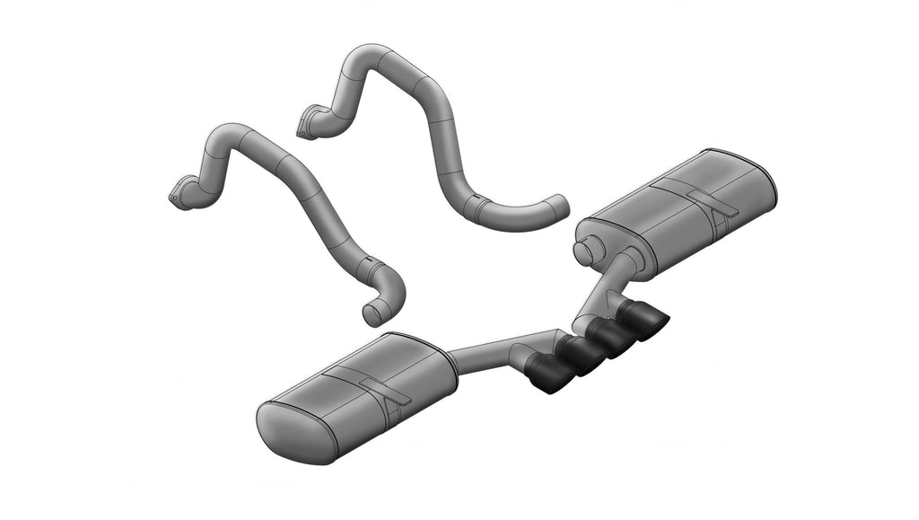 Corsa Performance 2.5 Inch Axle-Back Sport Dual Exhaust Tigershark 3.5 Inch Black Tips 97-04 Corvette/Z06 5.7L Stainless Steel (14139BLK)