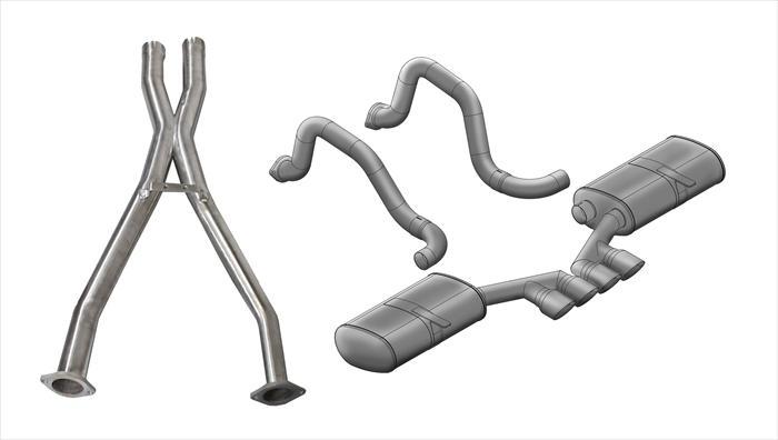 Corsa Performance 2.5 Inch Cat-Back Sport Dual Exhaust Tigershark 3.5 Inch Polished Tips 97-04 Corvette / Z06 5.7L Stainless Steel (14139CB)