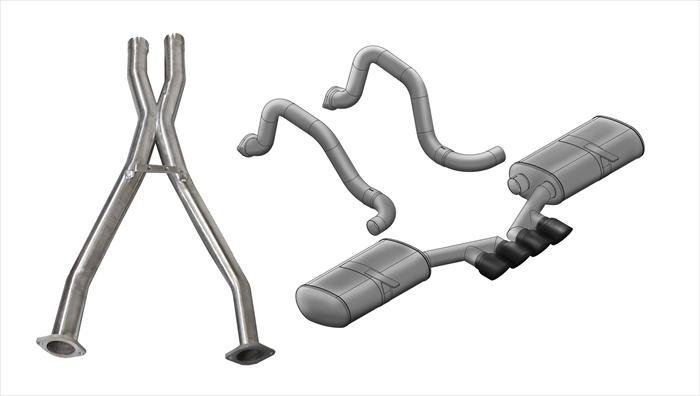 Corsa Performance 2.5 Inch Cat-Back Sport Dual Exhaust Tigershark 3.5 Inch Black Tips 97-04 Corvette / Z06 5.7L Stainless Steel (14139CBBLK)