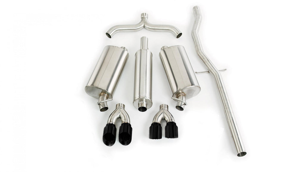 Corsa Performance 2.5 Inch Cat-Back Touring Dual Exhaust 3.5 Inch Black Tips 99-2004 Cadillac Seville STS/SLS 4.6L V8 Stainless Steel (14150BLK)