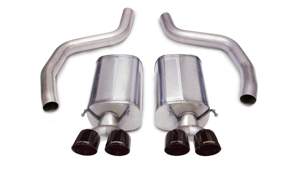 Corsa Performance 3.0 Inch Axle-Back Sport Dual Exhaust Twin 4.0 Inch Black Tips 06-13 Corvette Z06 7.0L/ZR1 6.2L Stainless Steel (14164BLK)