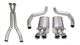 Corsa Performance 3.0 Inch Cat-Back Sport Dual Exhaust Twin 4.0 Inch Polished Tips 06-11 Corvette Z06 7.0L / ZR1 6.2L Stainless Steel (14164CB1)