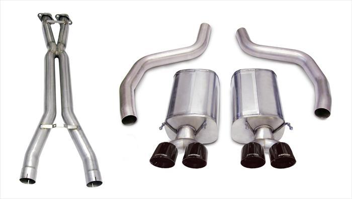 Corsa Performance 3.0 Inch Cat-Back Sport Dual Exhaust Twin 4.0 Inch Black Tips 06-11 Corvette Z06 7.0L / ZR1 6.2L Stainless Steel (14164CB1BLK)