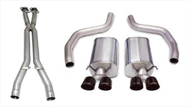 Corsa Performance 3.0 Inch Cat-Back Sport Dual Exhaust Twin 4.0 Inch Black Tips 06-11 Corvette Z06 7.0L / ZR1 6.2L Stainless Steel (14164CB1BLK)