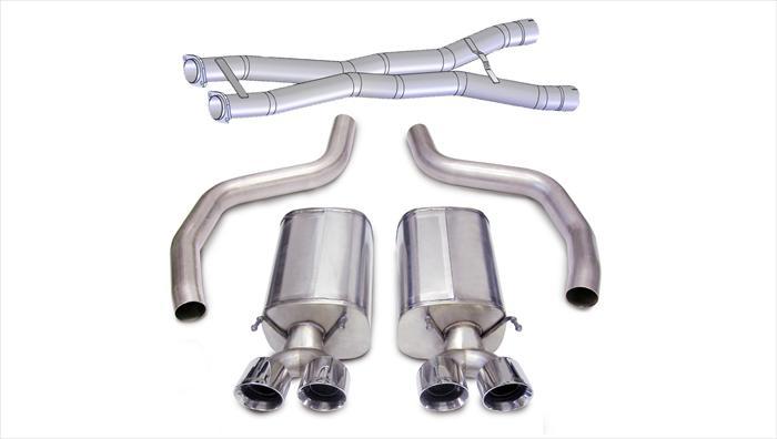 Corsa Performance 3.0 Inch Cat-Back Sport Dual Exhaust Twin 4.0 Inch Polished Tips 12-13 Corvette Z06 7.0L / ZR1 6.2L Stainless Steel (14164CB3)