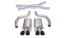 Corsa Performance 3.0 Inch Cat-Back Sport Dual Exhaust Twin 4.0 Inch Black Tips 12-13 Corvette Z06 7.0L / ZR1 6.2L Stainless Steel (14164CB3BLK)
