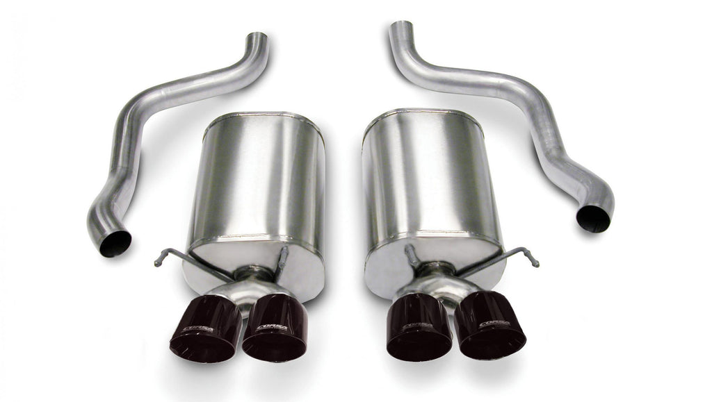 Corsa Performance 2.5 Inch Axle-Back Sport Dual Exhaust Black 3.5 Inch Tips 05-08 Corvette 6.0L/6.2L Stainless Steel (14169BLK)