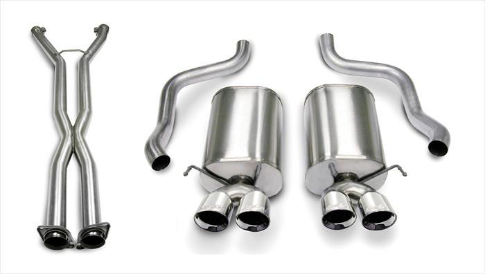 Corsa Performance 2.5 Inch Cat-Back Sport Dual Exhaust Polished 3.5 Inch Tips 05-08 Corvette Manual/A4 Auto Trans 6.0L/6.2L Stainless Steel (14169CB4)