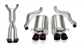 Corsa Performance 2.5 Inch Cat-Back Sport Dual Exhaust Black 3.5 Inch Tips 05-08 Corvette Manual/A4 Auto Trans 6.0L/6.2L Stainless Steel (14169CB4BLK)