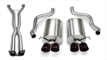 Load image into Gallery viewer, Corsa Performance 2.5 Inch Cat-Back Sport Dual Exhaust Black 3.5 Inch Tips 05-08 Corvette A6 Auto Trans 6.0L/6.2L Stainless Steel (14169CB6BLK)