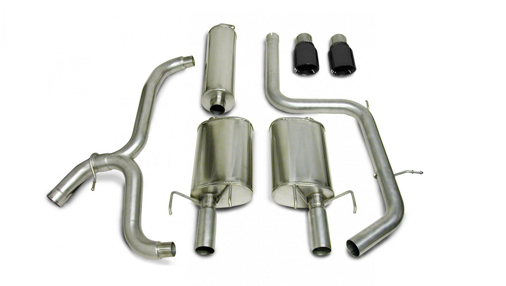 Corsa Performance 3.0 Inch Cat-Back Sport Single Exhaust 4.0 Inch Black Tip 2004 Pontiac GTO 5.7L V8 Stainless Steel (14185BLK)