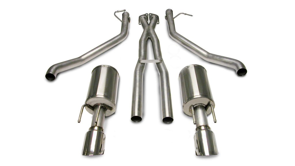 Corsa Performance 2.5 Inch Cat-Back Plus X-Pipe Sport Exhaust Dual Rear Exit 4.0 Inch Polished Tips 05-06 Pontiac GTO 6.0L V8 Stainless Steel (14189)