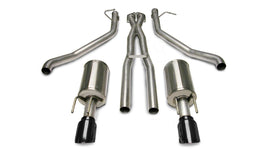 Corsa Performance 2.5 Inch Cat-Back Plus X-Pipe Sport Exhaust Dual Rear Exit 4.0 Inch Black Tips 05-06 Pontiac GTO 6.0L V8 Stainless Steel (14189BLK)