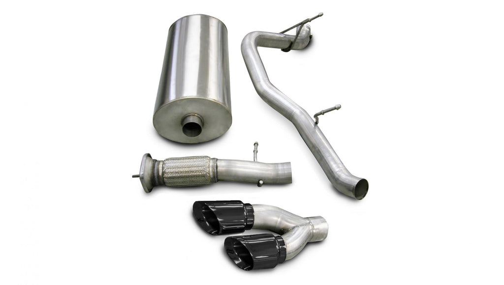 Corsa Performance 3.0 Inch Cat-Back Sport Single Side Exhaust 4.0 Inch Black Tips 07-10 Cadillac Escalade/GMC Yukon Denali 6.2L V8 Stainless Steel (14202BLK)