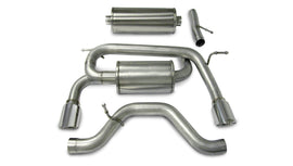 Corsa Performance 3.0 Inch Cat-Back Sport Dual Rear Exhaust 4.0 Inch Polished Tips 06-08 Hummer H3 3.5L/3.7L I-5 Engines Stainless Steel (14212)