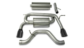 Corsa Performance 3.0 Inch Cat-Back Sport Dual Rear Exhaust 4.0 Inch Black Tips 06-08 Hummer H3 3.5L/3.7L I-5 Engines Stainless Steel (14212BLK)