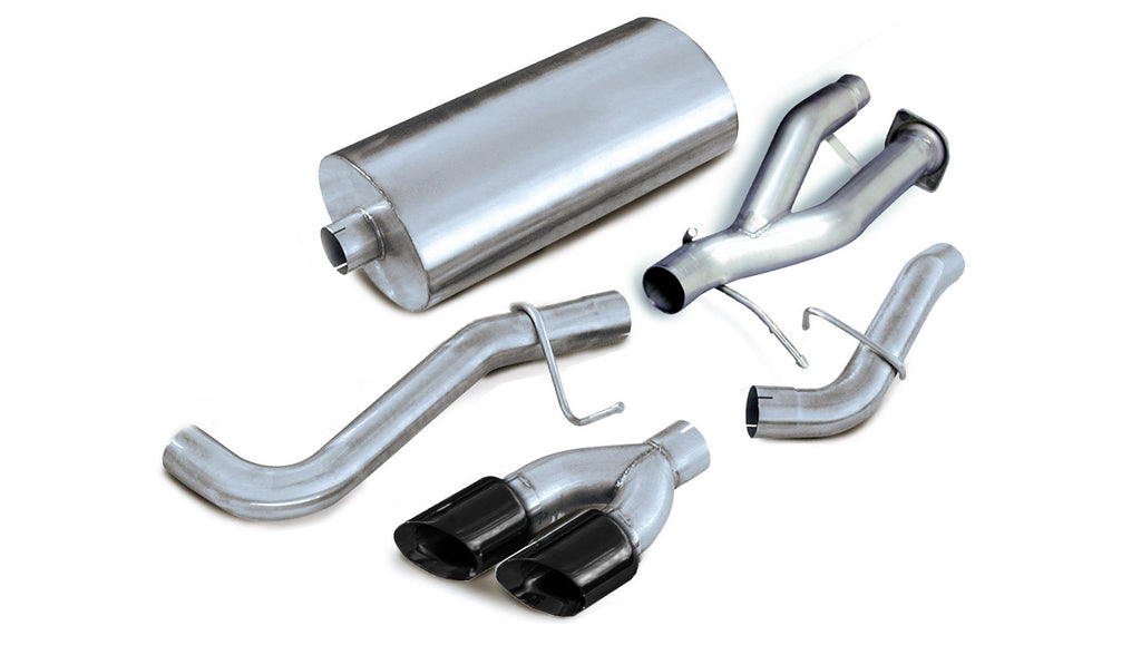 Corsa Performance 3.0 Inch Cat-Back Sport Single Side Exhaust 4.0 Inch Black Tips 02-06 Cadillac Escalade ESV/EXT/GMC Yukon XL Denali 6.0L V8 Stainless Steel (14222BLK)