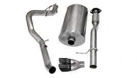 Corsa Performance 3.0 Inch Cat-Back Single Side Exit with Twin 4.0 Inch Black PVD Pro-Series Tips (14247BLK)
