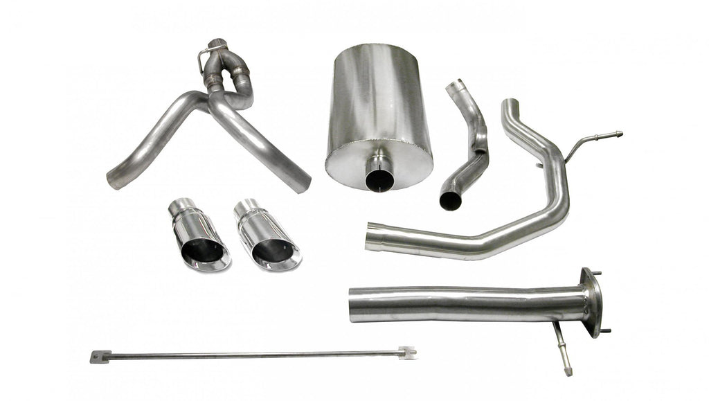 Corsa Performance 3.0 Inch Cat-Back Sport Dual Rear Exhaust 4.0 Inch Polished Tips 2003-06 Chevy SSR 143.5 Inch Wheelbase 5.3L/6.0L V8 Stainless Steel (14254)