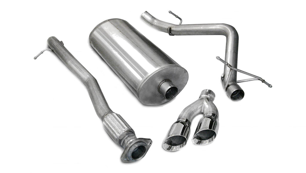 Corsa Performance 3.0 Inch Cat-Back Sport Single Side Exhaust 4.0 Inch Polished Tips 07-08 Silverado/Sierra 143.5 Inch Wheelbase 4.8L/5.3L/6.0L V8 Stainless Steel (14259)