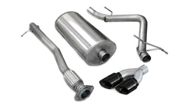 Corsa Performance 3.0 Inch Cat-Back Sport Single Side Exhaust 4.0 Inch Black Tips 07-08 Silverado/Sierra 143.5 Inch Wheelbase 4.8L/5.3L/6.0L V8 Stainless Steel (14259BLK)