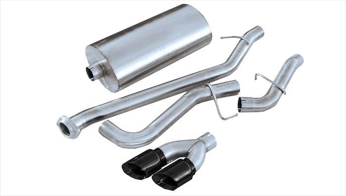 Corsa Performance 3.0 Inch Cat-Back Sport Single Side Exhaust 4.0 Inch Black Tips 99-06 Silverado/Sierra 143.5 Inch Wheelbase 4.8L/5.3L V8 Stainless Steel (14260BLK)