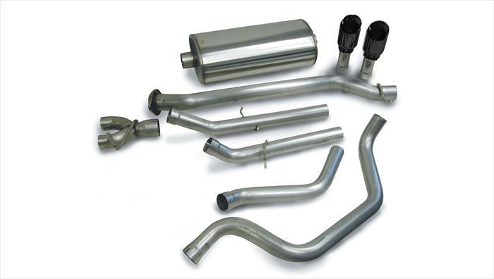 Corsa Performance 3.0 Inch Cat-Back Dual Rear Exit with Single 4.0 Inch Black PVD Pro-Series Tips (14273BLK)