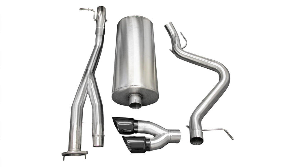 Corsa Performance 3.0 Inch Cat-Back Single Side Exit with Twin 4.0 Inch Black PVD Pro-Series Tips (14279BLK)