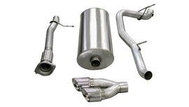 Corsa Performance 3.0 Inch Cat-Back Sport Single Side Exhaust 4.0 Inch Polished Tips 07-10 Cadillac Escalade ESV/EXT/GMC Yukon XL Denali 6.2L V8 Stainless Steel (14298)