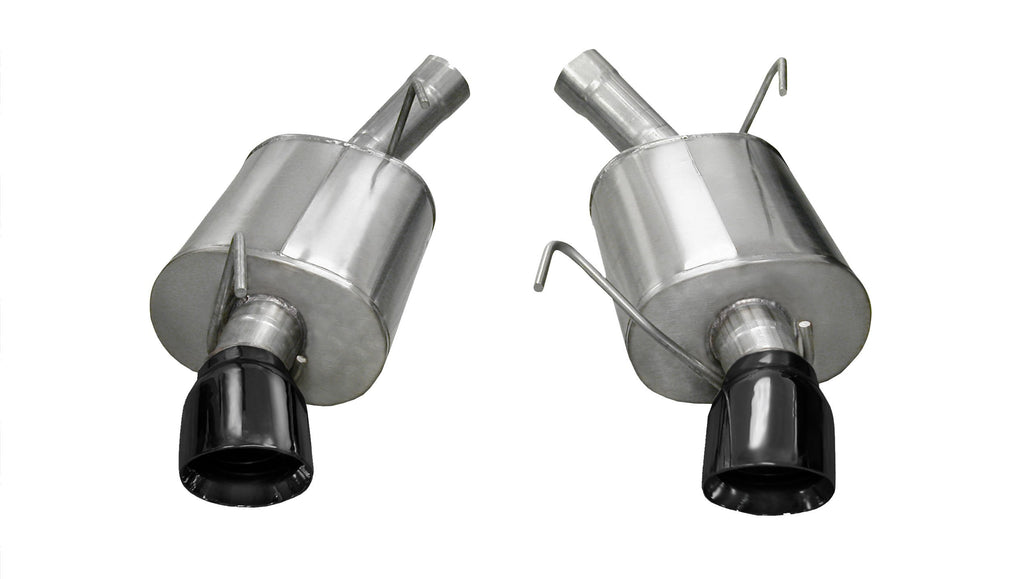 Corsa Performance 2.5 Inch Axle-Back Sport Dual Exhaust Black 4.0 Inch Tips 05-10 Mustang GT 4.6L/Shelby GT500 5.4L Stainless Steel (14311BLK)